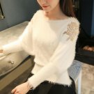 plus big size sweater women spring autumn winter 2016 feminina new outfit mohair white pink sweater 