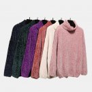new winter autumn warn  turtleneck velvet sweater woman pink blue green white brown pullover plus si