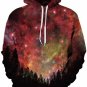 Hot Sale Autumn Winter Galaxy Print Punk Hoodies Women Animal Print Pocket Coat 3D Plus Size Pullove