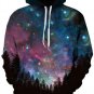 Hot Sale Autumn Winter Galaxy Print Punk Hoodies Women Animal Print Pocket Coat 3D Plus Size Pullove