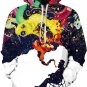 Hot Sale Autumn Winter Galaxy Print Punk Hoodies Women Animal Print Pocket Coat 3D Plus Size Pullove