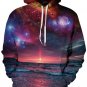 Hot Sale Autumn Winter Galaxy Print Punk Hoodies Women Animal Print Pocket Coat 3D Plus Size Pullove