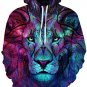 Hot Sale Autumn Winter Galaxy Print Punk Hoodies Women Animal Print Pocket Coat 3D Plus Size Pullove