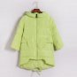 New Down Jackets Spring Winter Korean Style Down Loose Coat Winter Hooded Zipper Coast Green Pink Gr