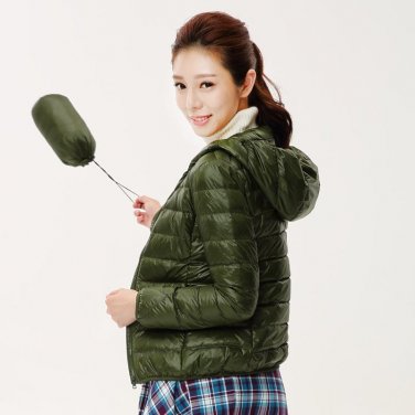 New 2017 Winter Two Side Women 90% White Duck Down Jacket Women\'s Hooded Ultra Light Down Jackets W