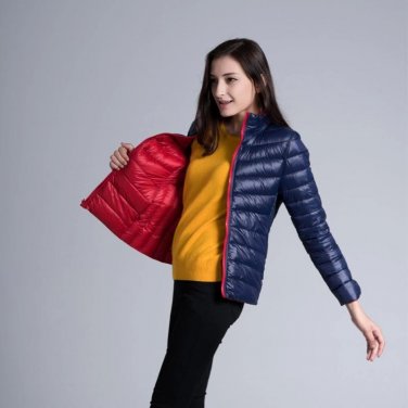Winter Womens Two Side White Duck Down Jacket Warm Winter Coats Parkas Lightweight Down Jackets Casu