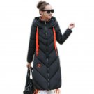 Windbreaker Hoodies Winter Women Long Padded Jacket Coat thicker Down jacket warm clothes Parka 2017