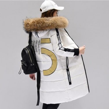 T-INSIDE New 2016 Winter Jacket Women Parkas White Duck Down Wide-Waisted Coat Long Pathchwork Plus 