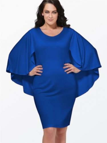 White Open Back Women\'s Plus Size Dress