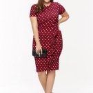 Plus Size Polka Dots Women\'s Sheath Dress