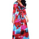 Plus Size V Neck Women\'s Maxi Dress