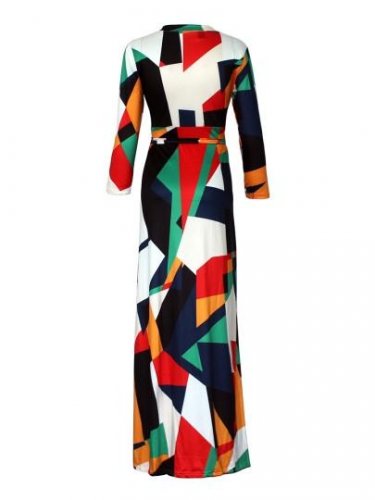 Color Block Plus Size Women\'s Maxi Dress