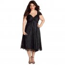 Plus Size Women Sleeveless Lace Long Evening Party Prom Gown Formal Dress