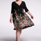 Black Plus Size Half Sleeve Women\'s Day Dress