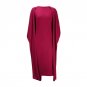 Vestidos Women Casual Solid Dress 2017 Spring Autumn Ladies Vintage Batwing Sleeve O Neck Mid-Calf D
