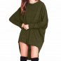 Plus Size Womens 2017 Round Neck Batwing Sleeve Casual Solid  Irregular Hem Loose Long Tops Shirt Bl