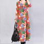 Plus Size Women Maxi Long Dress 2017 Cotton Linen Vintage Boho Print Long Sleeve Feminino Dresses Ca