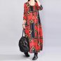 Plus Size Women Maxi Long Dress 2017 Cotton Linen Vintage Boho Print Long Sleeve Feminino Dresses Ca