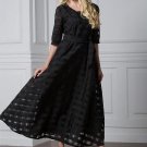 Lace up Plaid Plus Size Women\'s Maxi Dress