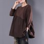 CELMIA 2018 Women Autumn Solid Patchwork Ruffle Crew Neck Long Sleeve Loose Flounce Blouse Retro Bag