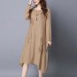 Women Elegant Midi Dress 2017 Autumn Spring Round Neck Long Sleeve Casual Solid Shift Dress Robe Fem