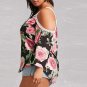 2017 Sexy Autumn Women Shirts Cut Out Sleeve Strap Pullovers Casual Floral Printed Flower Tops Fashi
