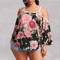 2017 Sexy Autumn Women Shirts Cut Out Sleeve Strap Pullovers Casual Floral Printed Flower Tops Fashi