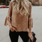 Blusas Womens Long Flared Sleeve Blouses Shirts 2018 Spring Winter Elegant Vintage Solid Casual Loos
