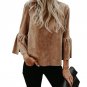 Blusas Womens Long Flared Sleeve Blouses Shirts 2018 Spring Winter Elegant Vintage Solid Casual Loos