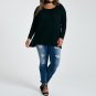Plus Size Women 2017 Long Sleeve Irregular Hem Loose Solid Tops Basic Blusas Autumn Crew Neck Casual