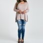 Plus Size Women 2017 Long Sleeve Irregular Hem Loose Solid Tops Basic Blusas Autumn Crew Neck Casual