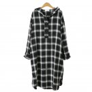 2017 Autumn Winter Women Hoodie Checkered Shirt Dress Long Sleeves Hooded Sweatshirt Dress Plaid Plu