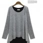 Plus Size S-2XL Lady Irregular Shirt Loose Tops Patchwork Personality Tees Women Long Sleeve Shirts