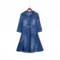 Summer Style Women Denim Dress Women Clothes Vintage Half Sleeve Long Embroidery Slim Dresses Plus S
