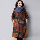 Vestidos Fashion Women Dress 2018 Spring Winter Vintage Printed Dress Long Sleeve Casual Loose Party