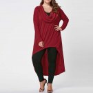 Oversized Vestidos 2017 Autumn Women Vintage Bow Cocktail  Asymmetrical Hem Dress Long Sleeve Solid 