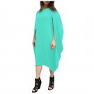 Oversize Women Retro Solid Midi Dress 2017 Spring Ladies Batwing Sleeve O Neck Casual Loose Dress La