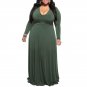 2017 New Women Autumn Winter Large Plus Size Maxi Long Dress Long Sleeve Fashion Elegant Plain Loose