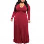2017 New Women Autumn Winter Large Plus Size Maxi Long Dress Long Sleeve Fashion Elegant Plain Loose