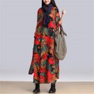 Boho Winter Dresses Women Cotton Linen Vintage Vestidos 2017 Autumn Ladies Print Casual Loose Party 
