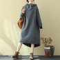 Plus Size 2018 Celmia Vintage Hooded Winter Women Irregular Sleeve Fleece Long Sweatshirt Dress Loos