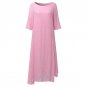 Maxi Long Dress Women Plus Size 5XL Sexy Sheer Party Casual Summer Shift Tee Vestidos Half Short Sle