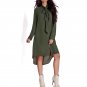 2017 New Style Casual Loose Women Bow Tie Shirts Dress Autumn Female Long Sleeve Solid Color Dresses