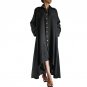 Celmia Women Lapel Neck Long Sleeve Buttons Solid Pockets Long Shirt Dress Loose Cotton Linen Irregu