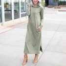 Maxi Dress Casual Long Long Sleeve Split Vestido De Festa Female Autumn Winter Women Dresses Pockets