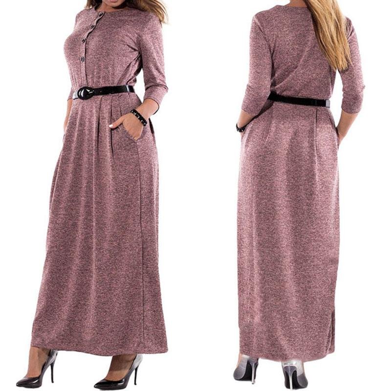 Big Size L-6XL Maxi Long Dress Fashion Women Dress 2017 Autumn Winter Party Dress Vintage Oversize V