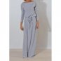 Women Long Maxi Dress Slash Neck Sashes Winter Autumn Dresses Casual Long Sleeve Solid Vestido De Fe