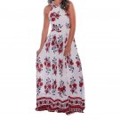 Boho Maxi Dress 2017 Women Sleeveless Bohemia Dresses Pleasted Vestidos Floral Printed Vestido De Fe