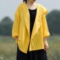 Oversized Women Casual Kimono Blouses Vintage Hooded Long Sleeve Button Female Blouse Retro Plus Siz