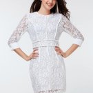 Floral Three-Quarter Sleeve Women\'s Sheath Dress (Plus Size Available)